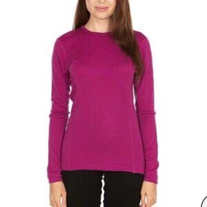 Smartwool Women’s Merino 250 Base Layer Crew Top-Festive Fuchsia Heather Large